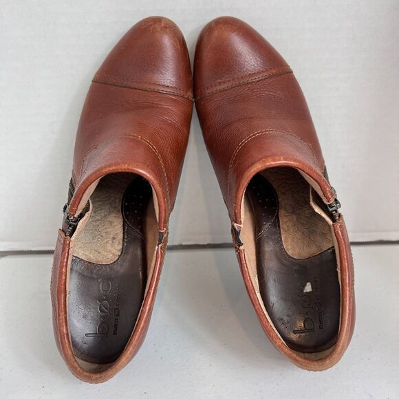 b.o.c. Born Concept Brown Leather Heeled Booties Ankle Boots Women's 9 - Picture 9 of 12